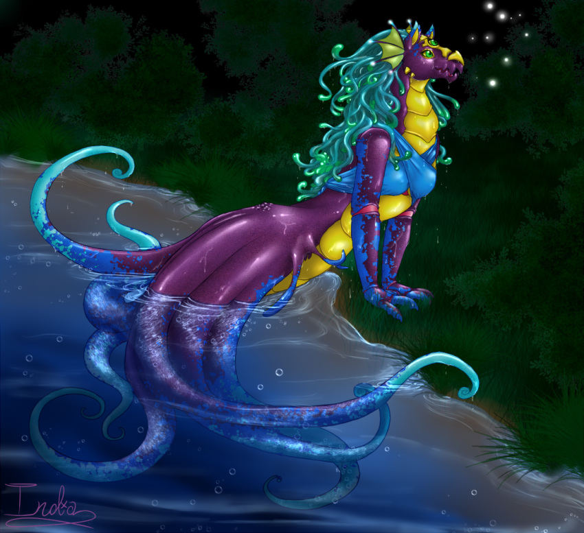 equine female hippocampus mammal marine neopets nipples partially_submerged peophin solo tentacles the13thblackcat third_eye water