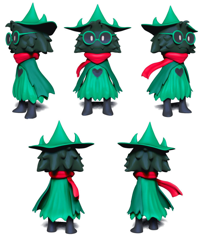 3d_(artwork) anthro caprine delta_rune deltarune digital_media_(artwork) eyewear fangs fur glasses goat guayabajava hat horn male mammal ralsei red_scarf scarf sculpture simple_background solo undertale video_games