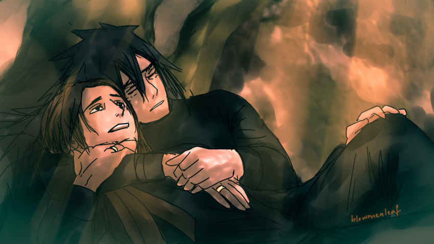 2boys male multiple_boys naruto naruto_(series) senju_hashirama uchiha_madara yaoi