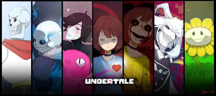 chara_(undertale) flowey_(undertale) frisk_(undertale) keiryuu_seo mettaton papyrus_(undertale) sans tagme undertale