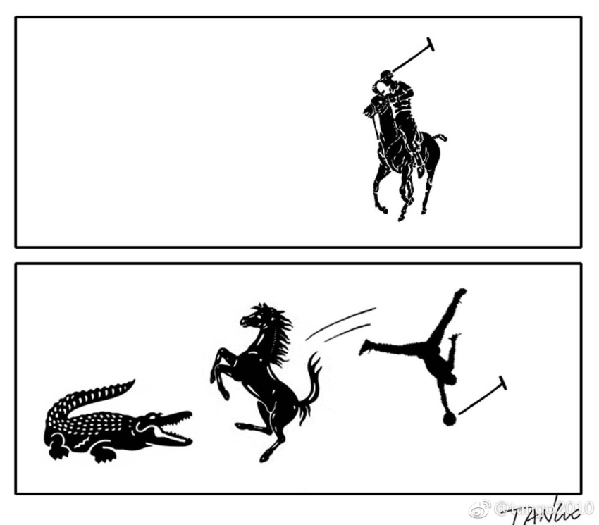 air_jordan alligator basketball black_and_white crocodilian equine falling feral ferrari horse human humor lacoste logo mammal monochrome on_hind_legs open_mouth polo_(sport) polo_mallet polo_ralph_lauren reptile riding scalie scared sequence sharp_teeth signature tango_gao teeth watermark