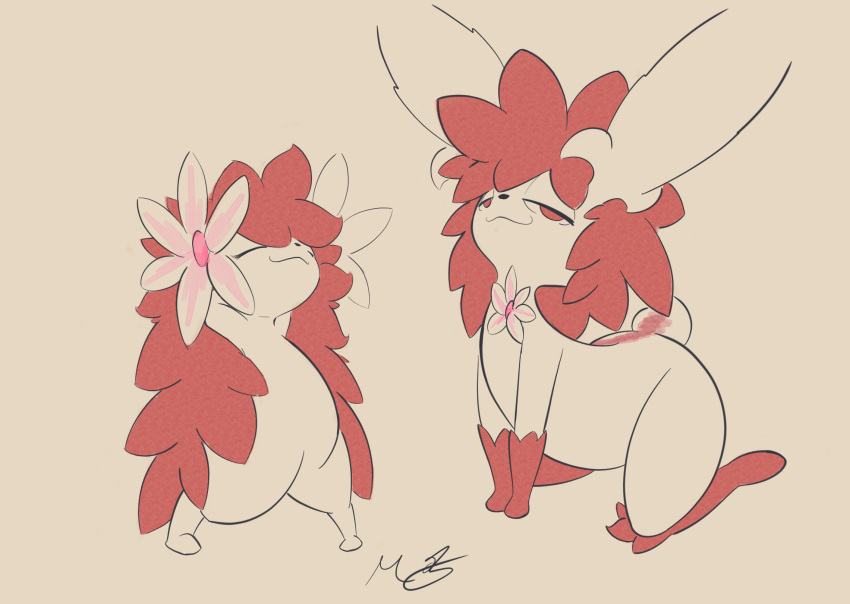 flower generation_4_pokemon hi_res land_forme_shaymin leaf leaf_hair legendary_pokemon magnolia_(shaymin) muzzzzz nintendo nonbinary_(lore) plant plant_hair pokemon pokemon_(species) pseudo_hair semi-anthro shaymin sky_forme_shaymin smug