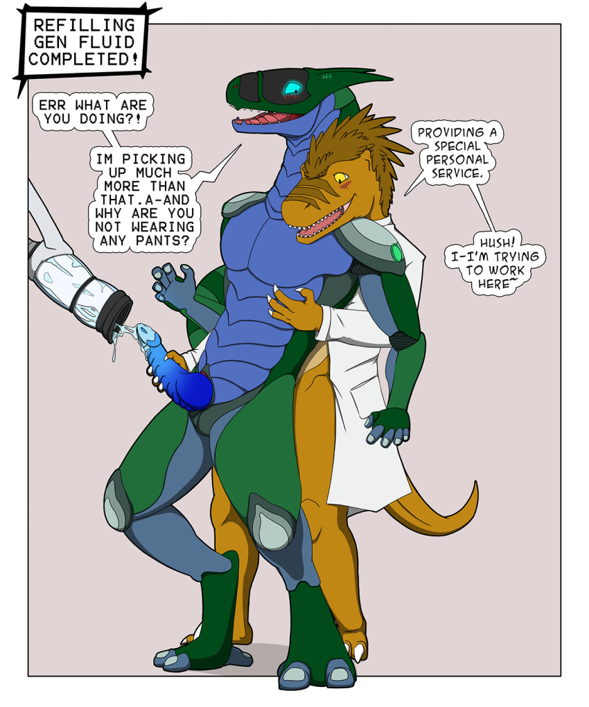 2024 anthro bodily_fluids cum dated dinosaur dromaeosaurid duo english_text genital_fluids gimward-01 hi_res male male/male marvin_raptor nx-3000 reptile scalie speech_bubble story story_at_source story_in_description suction_device synth_(vader-san) tagme text theropod