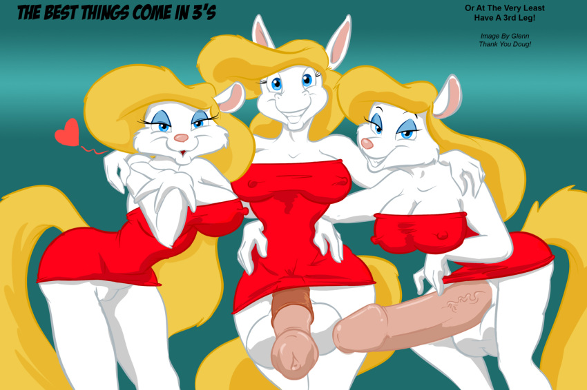 animal_genitalia animal_penis animaniacs anthro balls blonde_hair bottomless breasts clothed clothing dickgirl equine equine_penis erection female glenn group hair hermione_hermine horse hyper hyper_penis intersex mammal minerva_mink mink mustelid penis pussy warner_brothers