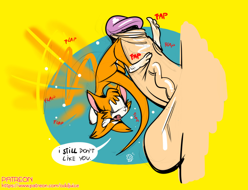 anthro balls barefoot breasts butt digital_media_(artwork) dust:_an_elysian_tail feet female fidget fur male male/female mammal membranous_wings micro nimbat nude oddjuice open_mouth orange_fur paws penis simple_background size_difference toes video_games wings