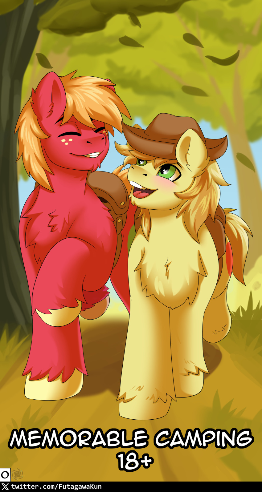 absurd_res big_macintosh_(mlp) braeburn_(mlp) comic digital_media_(artwork) duo earth_pony equid equine feral fkk friendship_is_magic hasbro hi_res horse male male/male mammal my_little_pony pony