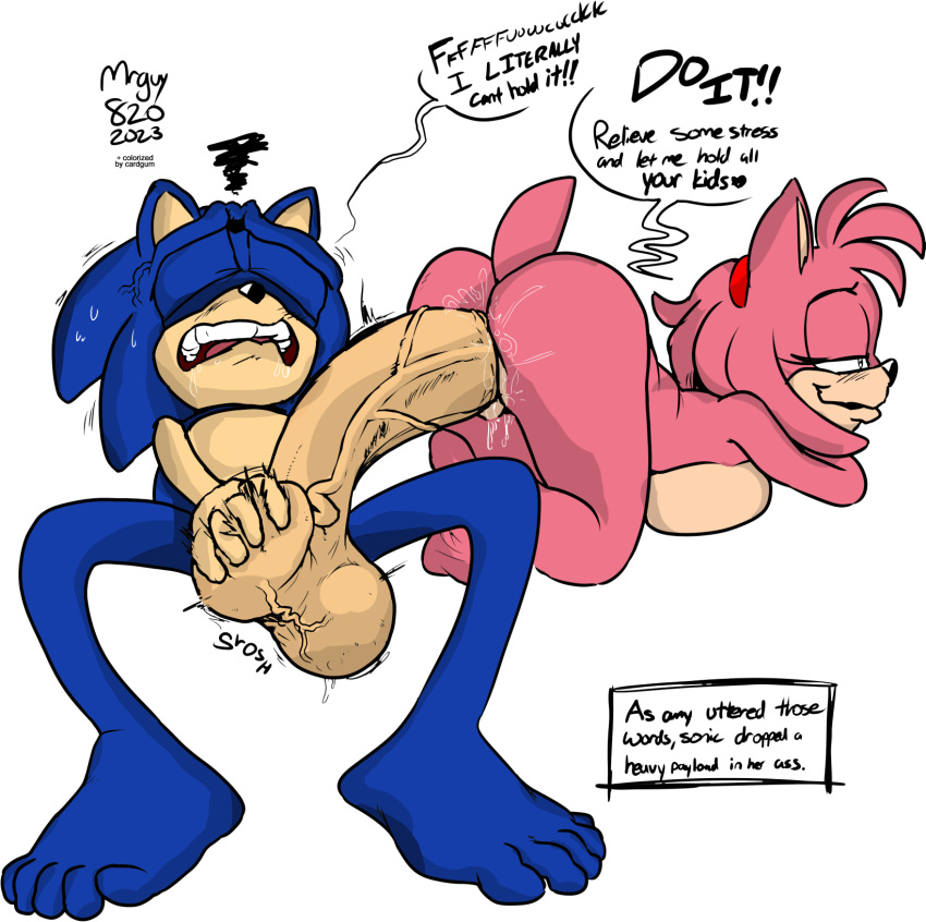 agony amy_rose anthro ball_grab balls barefoot big_balls big_penis breasts colored dialogue duo english_text eulipotyphlan feet female forced forced_orgasm genitals hedgehog hi_res huge_balls huge_penis hyper hyper_balls hyper_genitalia hyper_penis imminent_orgasm impregnation_request insemination_request male male/female mammal monochrome mrguy820 nude orgasm penetration penis pussy sega sonic_the_hedgehog sonic_the_hedgehog_(series) speech_bubble text torture unwanted_cum_inside unwanted_orgasm vaginal vaginal_penetration