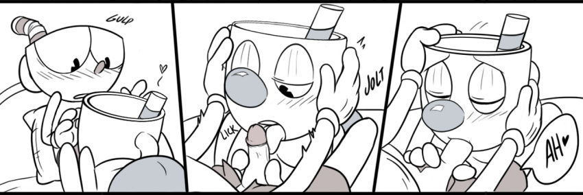 &lt;3 animate_inanimate bed black_eyes blush brother brothers clothed clothed_sex clothing comic cup cuphead_(character) cuphead_(game) duo erection eyes_closed fellatio glans gloves half-closed_eyes humanoid humanoid_on_humanoid humanoid_penis incest licking looking_at_penis looking_down male male/male male_penetrating moan mugman not_furry object_head on_bed onomatopoeia oral oral_penetration penetration penis penis_grab penis_lick sex shorts sibling sound_effects speech_bubble tongue tongue_out toxic-boner video_games