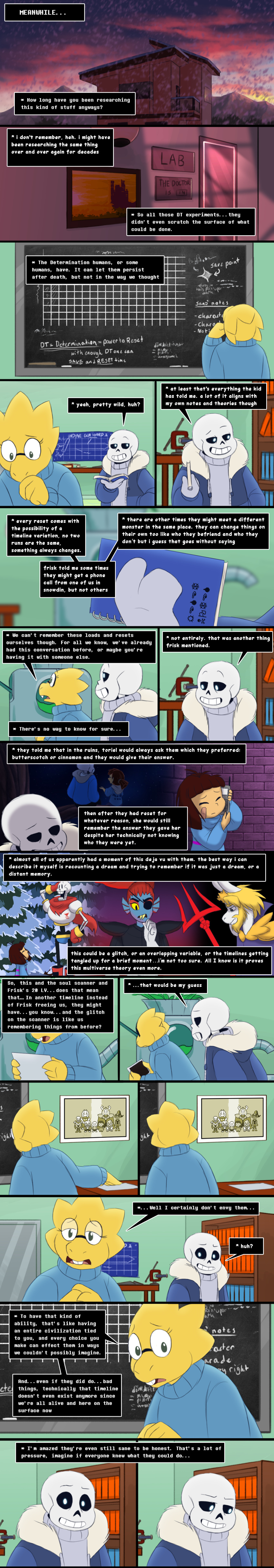 absurd_res alphys animated_skeleton asgore_dreemurr bone boss_monster caprine comic dialogue english_text eye_patch eyewear fish hi_res lizard mammal marine melee_weapon papyrus_(undertale) polearm reptile sans_(undertale) scalie skeleton tc-96 text undead undertale undyne video_games weapon wingdings