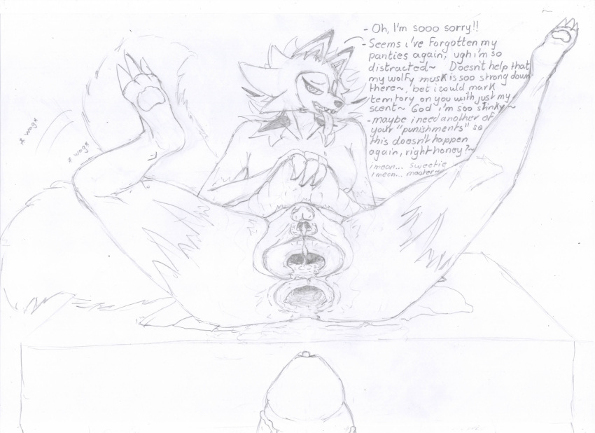 absurd_res anal_prolapse anthro anus bodily_fluids bottomwear canid canine canis claws clothed clothing clothing_lift cum duo ejaculation female finger_claws gaping gaping_anus generation_7_pokemon genital_fluids genitals hi_res human looking_at_viewer looking_pleasured loose_anus lycanroc male male/female mammal midday_lycanroc miniskirt musk nintendo pawpads pokemon pokemon_(species) prolapse raised_bottomwear raised_clothing raised_skirt seductive skirt skirt_lift skirt_only smelly solo submissive submissive_anthro submissive_female sweat tail tail_motion tailwag toe_claws tongue tongue_out urethra vaginal_fluids vaginal_squirting vulva wolf