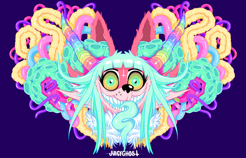 candy candy_gore canine design female food intestines juicyghost mammal nightmare_fuel nirvana_(juicyghost) pastel solo wolf