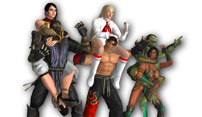 crossover emilie_de_rochefort jade kazama_jin mortal_kombat rain reptile tekken zafina