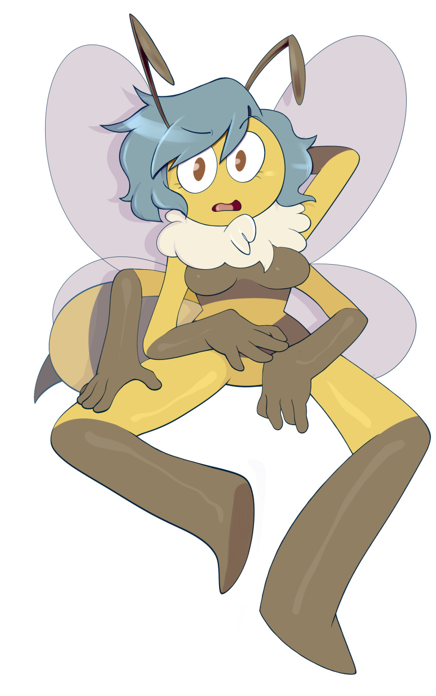 4_arms anthro arthropod bee breasts digital_media_(artwork) eyelashes female hair humanoid insect multi_arm multi_limb norithecat solo wings