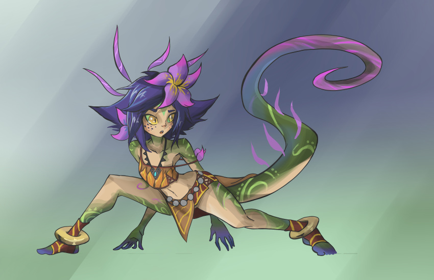 anthro clothing female hi_res league_of_legends lizard lizard_tail neeko_(lol) reptile riot_games scalie snoutless video_games