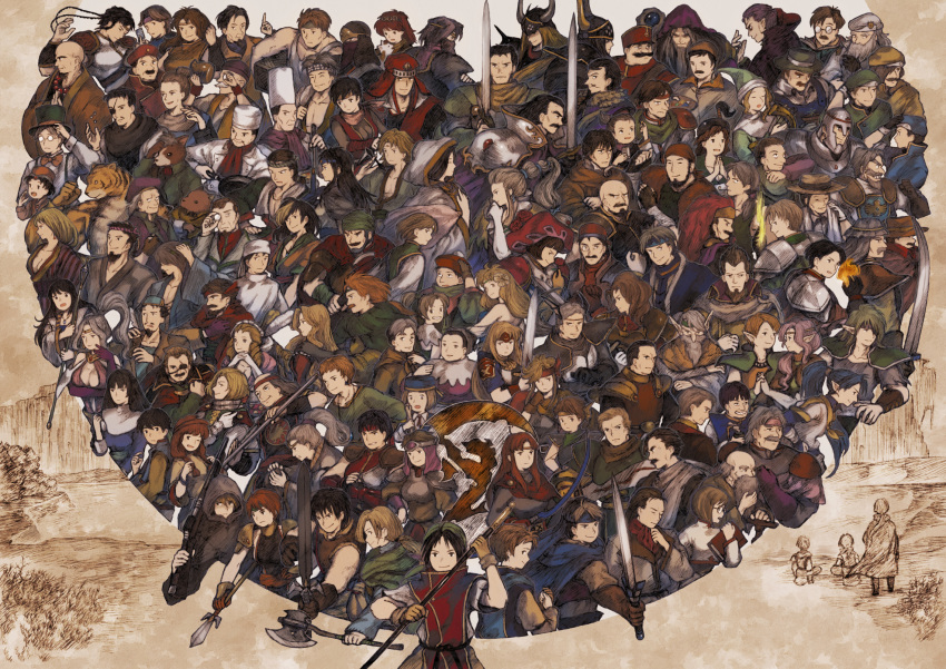 6+girls ;d absolutely_everyone adjusting_eyewear ain_gide alen_(suikoden) animal anji_(suikoden) annotated antonio_(suikoden) apple_(suikoden) arm_wrap armor assault_rifle axe back back-to-back bag bald bandana bangs barbarossa_rugner bare_shoulders bead_necklace beads beard beret between_fingers black_(suikoden) black_eyes black_hair blackman_(suikoden) blonde_hair blue_eyes blue_hair blue_hat blunt_bangs bob_cut book bow_(weapon) box bracelet braid breast_hold breasts brother_and_sister brown_eyes brown_hair camille_(suikoden) cape carrying_over_shoulder carrying_under_arm cat chandler chapman_(suikoden) chef chef_hat chef_uniform chest child circlet cleavage clenched_hand cleo_(suikoden) clive_(suikoden) cloak closed_eyes closed_mouth coat collared_shirt commentary_request cooking couple covered_mouth crossed_arms crowley_(suikoden) dice dog dragon_wings dress dwarf_elder_(suikoden) earrings eikei_(suikoden) eileen_(suikoden) elbow_gloves elf elf_elder_(suikoden) esmeralda_(suikoden) everyone eye_contact eyepatch facial_hair family father_and_daughter father_and_son fingerless_gloves fire flik flower forehead_protector frown frying_pan fu_su_lu fukien fuma_(suikoden) futch_(suikoden) gaspar_(suikoden) gauntlets gen_(suikoden) gensou_suikoden gensou_suikoden_i georg_prime georges_(suikoden) giovanni_(suikoden) glasses gloves goatee grady_(suikoden) green_hat gremio grenseal grey_hair griffith_(suikoden) grin gun hachimaki hair_between_eyes hair_bun hair_flower hair_ornament hair_over_shoulder hair_slicked_back hairband halterneck hand_on_headwear hand_on_own_chest hand_on_own_head hands_on_own_chest hanzo_(suikoden) harp hat hat_tip head_wings headband headdress hellion_(suikoden) helmet hetero high_ponytail highres hix holding holding_book holding_flower holding_hands holding_instrument holding_staff holding_sword holding_weapon hood hood_up hooded_cloak horn horned_helmet hugo_(suikoden_i) humphrey_mintz index_finger_raised instrument interlocked_fingers ivanov_(suikoden) jabba_(suikoden) japanese_clothes jeane jester_cap jewelry joshua_levenheit juppo kage_(suikoden) kai_(suikoden) kamandol kanaan_(suikoden) kanak kasim_hazil kasios kasumi_(suikoden) kessler kilawher_schulen kimberley_(suikoden) kimono kirke_(suikoden) kirkis kraze_miles kreutz krin_(suikoden) kun_to kuromimi_(suikoden) kwanda_rosman ledon leknaat leon_silverberg leonardo_(suikoden) lepant_(suikoden) lester_(suikoden) liukan long_hair long_sleeves looking_at_another looking_at_viewer looking_away lorelai lotte_(suikoden) low_ponytail luc_(suikoden) maas mace_(suikoden) maekakekamen magic marco_(suikoden) marie_(suikoden) mask mathiu_silverberg maxmillian_(suikoden) medium_breasts meese meg_(suikoden) melodye memory milia_(suikoden) milich_oppenheimer mina_(suikoden) monocle moose_(suikoden) morgan_(suikoden) mose mouth_hold multi-tied_hair multicolored_hair multiple_boys multiple_girls muscle music mustache necklace neclord nejiri_hachimaki ninja odessa_silverberg one-eyed one_eye_closed one_eye_covered onil_(suikoden) opaque_glasses open_mouth orange_hair orange_hat outstretched_arm over_shoulder overalls own_hands_together pahn palette pauldrons pesmerga playing_instrument pointing pointing_at_self pointing_up pointy_ears pointy_nose polearm ponytail prayer_beads profile purple_gloves purple_hair qlon quincy_(suikoden) red_flower red_hair red_hat red_rose revision rifle ringlets rock_(suikoden) ronnie_bell rose round_eyewear rubi_(suikoden) sanchez_(suikoden) sancho_(suikoden) sansuke_(suikoden) sarah_(suikoden_i) sash scar scar_across_eye scarf scratching_head sergei_(suikoden) sheena shirt short_hair siblings sideways_glance silver_hair sisters skin_tight sleeveless small_breasts smile smirk sonya_schulen spear spikes staff stallion_(suikoden) star_dragon_sword straw_hat sword sydonia sylvina tabard taggart tai_ho tank_top ted_(suikoden) templeton_(suikoden) tengaar_(suikoden) teo_mcdohl tesla_(suikoden) tiger tir_mcdohl top_hat topknot tossing towel towel_around_neck turtleneck twin_braids twintails two-tone_hair uncle_and_nephew uncle_and_niece undershirt unsheathed urn v valeria_(suikoden) varkas veil vest viki_(suikoden) viktor vincent_de_boule warren_(suikoden) weapon weapon_over_shoulder white_gloves white_hair white_hat white_shirt wide_sleeves window_(suikoden) windy_(suikoden) wings wrist_cuffs yam_koo yellow_hat yuber zen_(suikoden) zorak