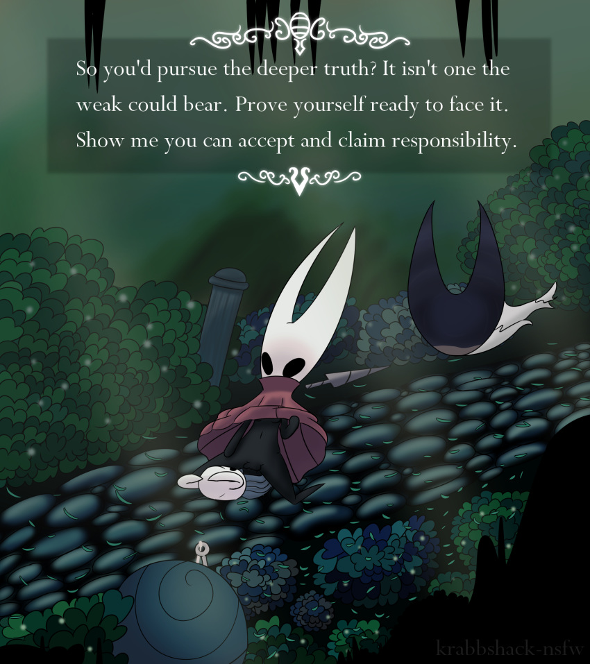 female hollow_knight hollow_knight_(species) hornet_(hollow_knight) krabbshack male male/female protagonist_(hollow_knight) sex