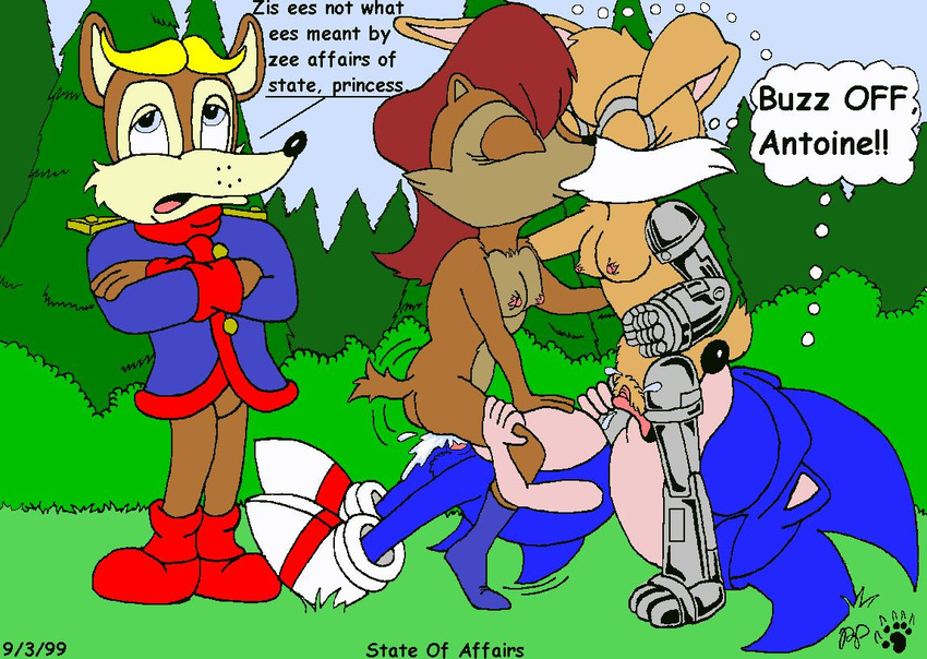 antoine_d'coolette archie_comics bunnie_rabbot kthanid sally_acorn sonic_team sonic_the_hedgehog