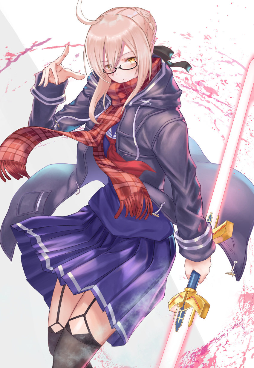 fate/grand_order hayataku1234 megane seifuku sword tagme thighhighs