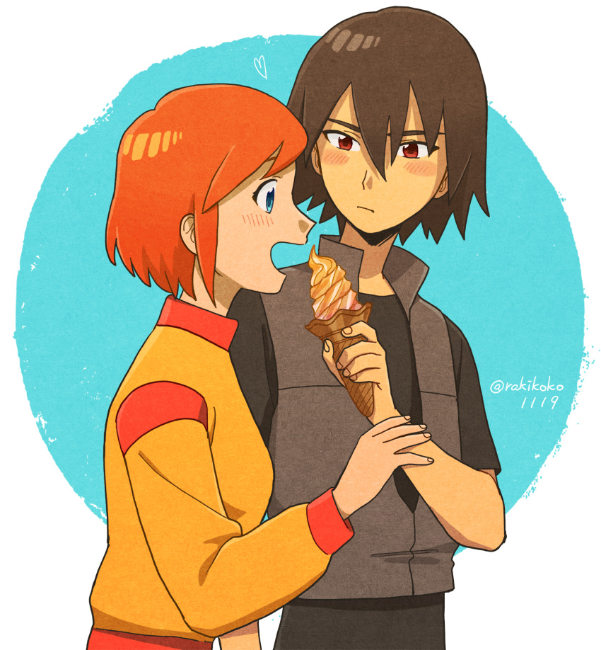 eating food highres ice_cream kaoru_(mujin_wakusei_survive) luna_(mujin_wakusei_survive) mujin_wakusei_survive open_mouth rakikoko