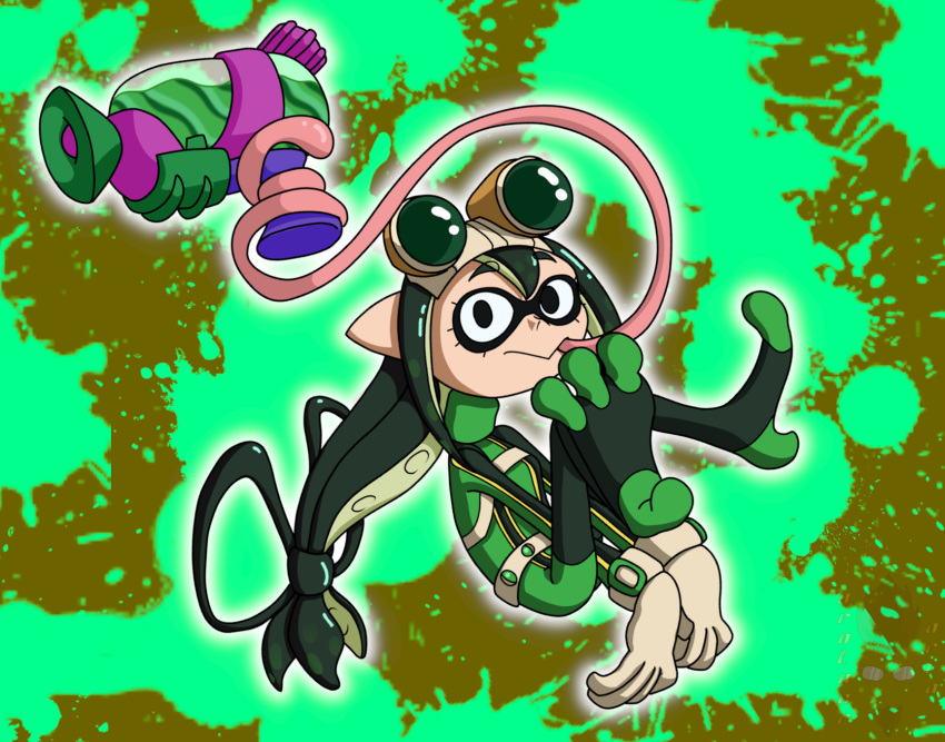 asui_tsuyu cephalopod cephalopod_humanoid female humanoid inkling marine my_hero_academia nintendo orintakoda splatoon tongue video_games