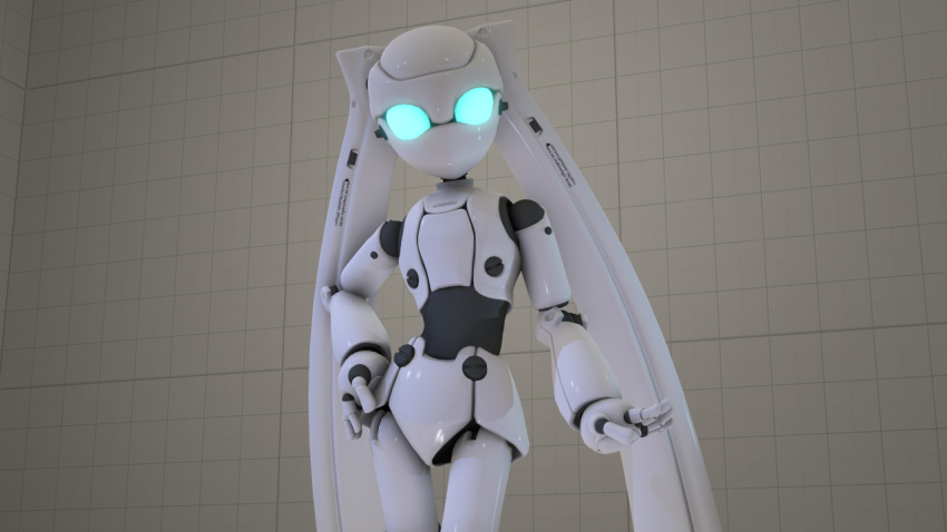 16:9 2018 3d_(artwork) adriandustred digital_media_(artwork) drossel_von_flugel female glowing humanoid looking_at_viewer machine not_furry robot simple_background solo source_filmmaker standing