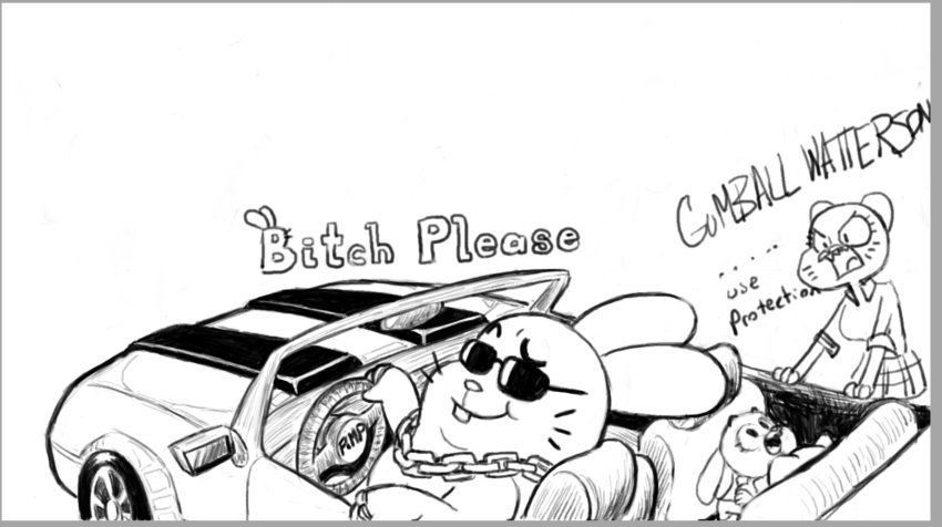 anais_watterson angry anthro biped bling brother car cartoon_network cat clothed clothing daughter english_text eyewear father feline female fur garabatoz gumball_watterson incest jewelry lagomorph mammal mature_female mother necklace nicole_watterson parent rabbit richard_watterson sex sex_in_car sibling sister son suggestive sunglasses text the_amazing_world_of_gumball vehicle