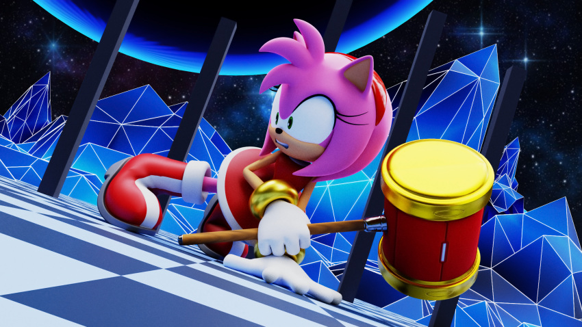 3d_(artwork) 5_fingers amy_rose anthro blender_(disambiguation) clothed clothing digital_media_(artwork) female fur green_eyes jewelry pink_fur smpthehedgehog solo sonic_(series)