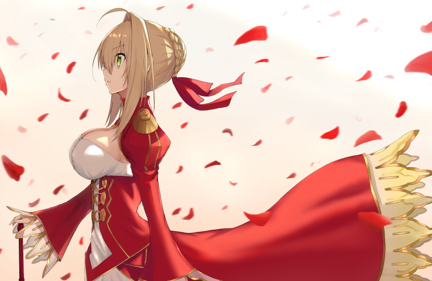 akatsuki_ikki cleavage fate/extra fate/stay_night saber_extra tagme