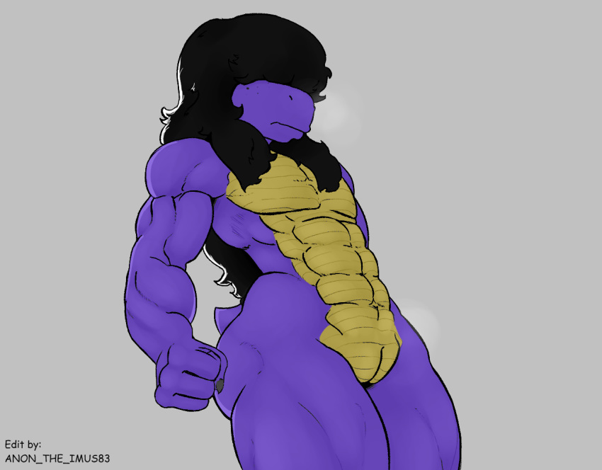 abs anon_the_imus83 anthro deltarune female flat_chested greyscale ilicatoo monochrome muscular muscular_female nude pussy scalie solo standing susie_(deltarune) video_games