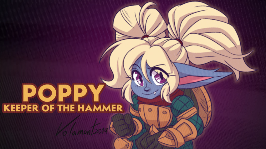 80's_anime_style 80's_theme digital_media_(artwork) humor illustration league_of_legends poppy_(lol) retro riot_games traditional_media_(artwork) video_games volamont yordle