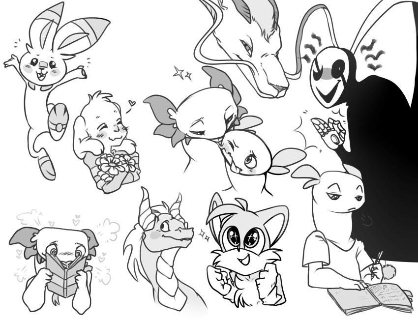 absurd_res amphibian asriel_dreemurr axolotl canid canine dragon fox gaster haku hi_res kitsune2001 lot mammal max nintendo pok&eacute;mon pok&eacute;mon_(species) salamander scorbunny sketch spyro spyro_the_dragon tails_(disambiguation) undertale video_games