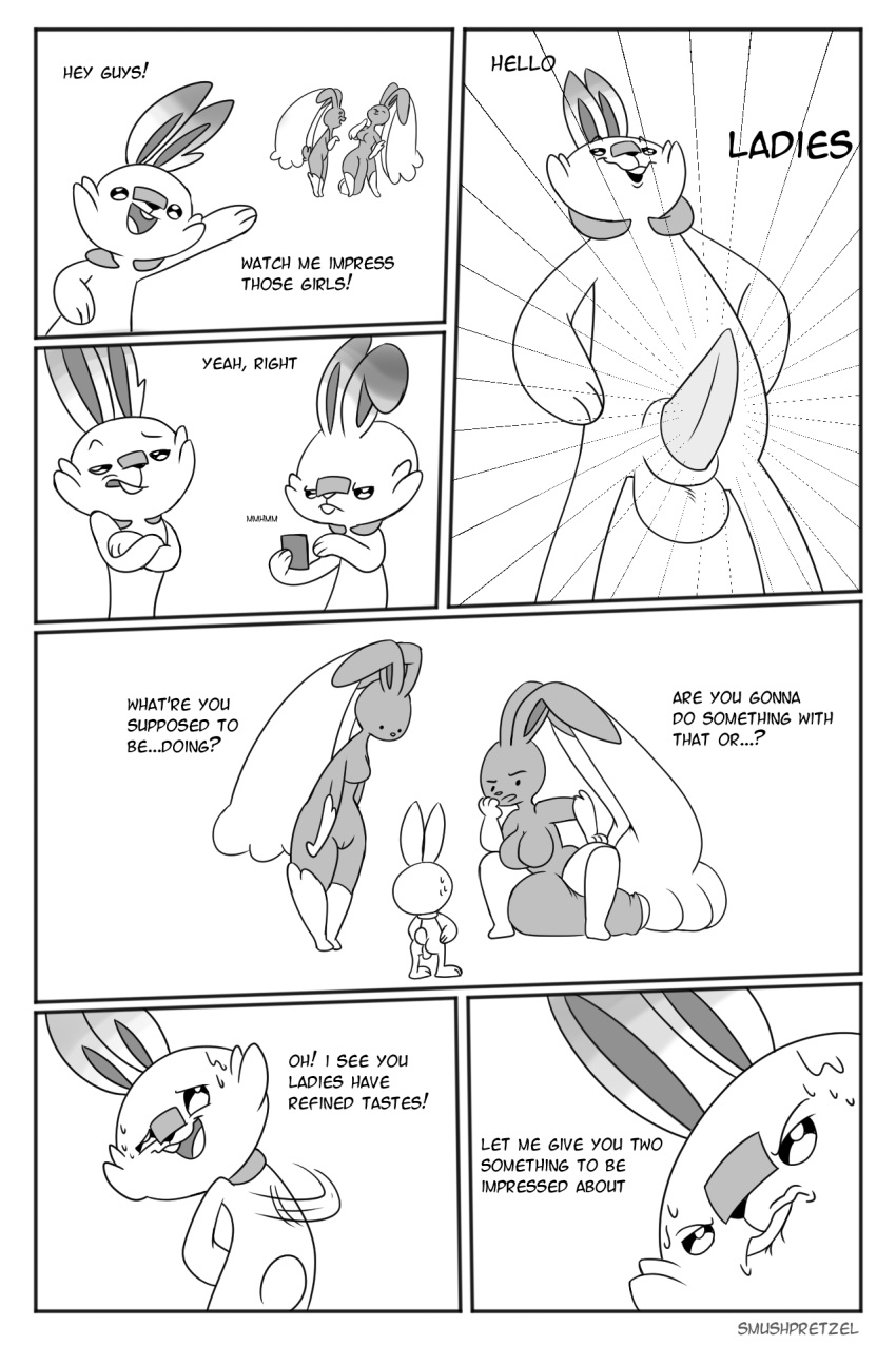 big_breasts big_penis breasts female hi_res huge_penis hyper hyper_penis lopunny male nintendo penis pok&eacute;mon pok&eacute;mon_(species) pussy scorbunny smushpretzel tapering_penis video_games