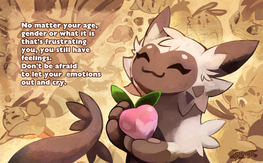 blitzdrachin canid domestic_ferret fan_character feral fluffy furret happy heartberry ivysaur mammal mankey mightyena motivational_poster mustela mustelid musteline nintendo pawpads pecha_berry pok&eacute;mon pok&eacute;mon_(species) primate reptile scalie sentret smile story text video_games