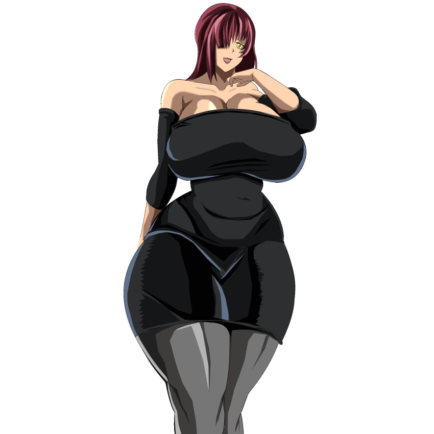absurdres ass breasts curvy highres huge_ass huge_breasts long_breasts plump red_hair sagging_breasts thick yellow_eyes