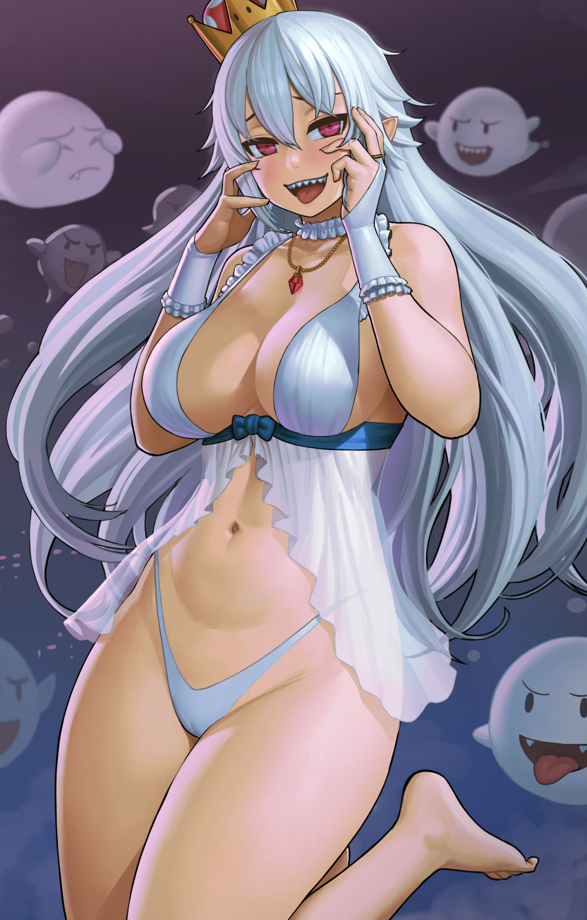 cleavage king_boo lasterk lingerie new_super_mario_bros._u_deluxe pantsu princess_king_boo