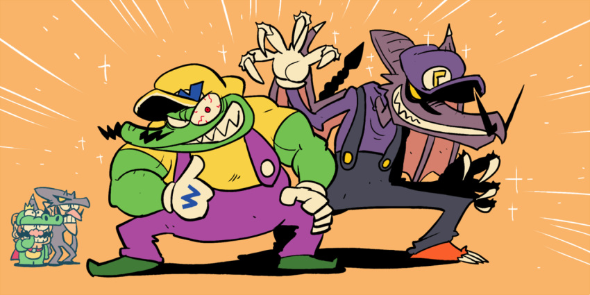 cape cosplay costume_switch facial_hair hat king_k._rool mustache nintendo overalls rariatto_(ganguri) ridley sparkle super_smash_bros. waluigi wario yellow_eyes