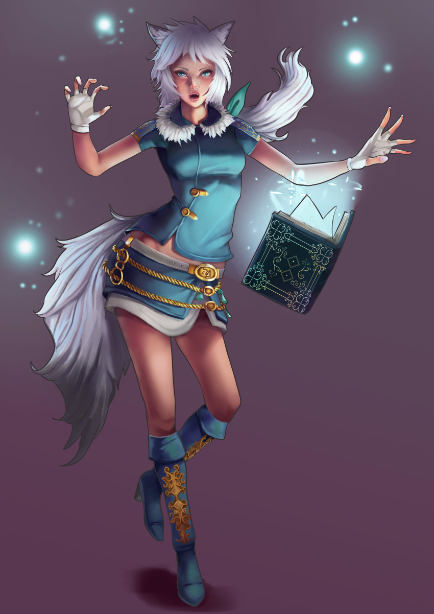 absurd_res ania_(fu8) animal_humanoid arctic_fox book bunny_and_fox_world canid canid_humanoid canine canine_humanoid clothed clothing female fox fox_humanoid fur hair hi_res humanoid lec magic mammal