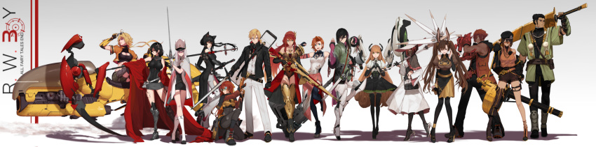 5boys 6+girls :d abs ahoge alternate_costume alternate_hair_length alternate_hairstyle alternate_universe android animal_ears ankle_boots arm_at_side arm_blade arm_up armor armored_boots artist_name ass asymmetrical_clothes asymmetrical_legwear bangs bare_hips bare_legs bare_shoulders belt beret black-framed_eyewear black_belt black_dress black_eyes black_footwear black_gloves black_hair black_jacket black_legwear black_leotard black_skirt blade blake_belladonna blonde_hair blue_eyes blush bodysuit boots bow breastplate breasts bright_pupils brown_eyes brown_hair brown_shirt bunny_ears bunny_girl bunny_tail cape cat_ears changpao character_name chinese_clothes cleavage cleavage_cutout clenched_hand closed_mouth coco_adel contrapposto crescent_rose crocea_mors_(rwby) crop_top cropped_jacket cross cross_hair_ornament crossed_legs crown cyborg dark_skin dishwasher1910 dress earrings elbow_gloves elbow_pads ember_celica_(rwby) everyone eyebrows_visible_through_hair eyewear_on_head fighting_stance fingerless_gloves flat_chest floating_hair flower food fox_alistair from_side full_body gambol_shroud gatling_gun gauntlets gloves goggles gradient gradient_background gradient_hair green_eyes green_shorts grey_background grey_bodysuit grey_cape grey_eyes grey_footwear grey_pants grey_skirt gun hair_between_eyes hair_bow hair_ornament hand_on_sword hand_up handgun hat headwear_removed helmet helmet_removed high_collar high_heel_boots high_heels highres holding holding_gun holding_sword holding_weapon holster hover_bike huge_weapon ilia_amitola impossible_clothes impossible_leotard izetta_arc jacket jaune_arc jewelry katana knee_boots knee_pads large_breasts left-handed leg_up legs_apart legs_crossed leotard lie_ren lineup lips long_hair long_image long_sleeves looking_at_viewer looking_away looking_to_the_side low_ponytail magnhild male_focus mechanical_arm mechanical_legs mechanical_wings medium_breasts military military_uniform milo_and_akouo minigun miniskirt mismatched_gloves monkey_tail multicolored_hair multiple_boys multiple_girls myrtenaster navel necktie nora_valkyrie older open_clothes open_jacket open_mouth open_shirt open_skirt orange_bow orange_gloves orange_hair orange_jacket orange_skirt outstretched_arm over_shoulder pants parasol parted_lips peaked_cap pelvic_curtain pink_eyes pistol ponytail pose profile prosthesis prosthetic_arm prosthetic_leg purple_eyes pyrrha_nikos rapier red_cape red_hair red_neckwear rifle robot_joints ruby_rose ruyi_bang_and_jingu_bang rwby scabbard scar scarf science_fiction scythe shaded_face shadow shawl sheath sheathed shirt shoes short_hair short_sleeves shorts shoulder_armor siblings sidelocks sideways_glance silver_eyes silver_hair simple_background sisters sitting skin_tight skirt small_breasts smile solo spots squatting standing standing_on_one_leg stomach stormflower_(rwby) submachine_gun sun_wukong_(rwby) sunglasses sweater sword sword_over_shoulder tail thigh_gap thighhighs title toned twintails two-tone_hair umbrella unbuttoned uniform unzipped velvet_scarlatina very_long_hair very_short_hair waist_cape watermark watson_cross weapon weapon_bag weapon_over_shoulder weiss_schnee what_if white_background white_footwear white_gloves white_hair white_headwear white_pants white_pupils white_shirt wide_image wing_collar wings yang_xiao_long yatsuhashi_daichi yellow_eyes yellow_footwear