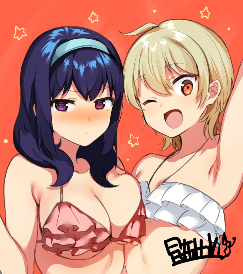 bikini_top cleavage harumi_hana ichihara_chiaki konbu_wakame sekai_de_ichiban_oppai_ga_suki!