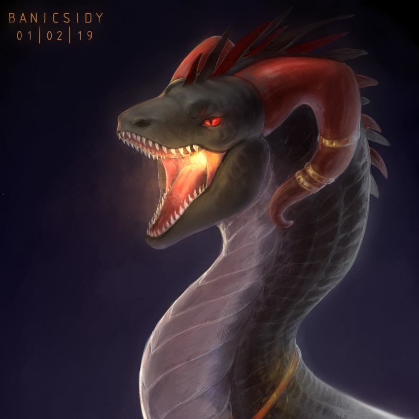 2019 banicsidy digital_media_(artwork) dragon feral hi_res horn open_mouth red_eyes solo spines teeth tongue