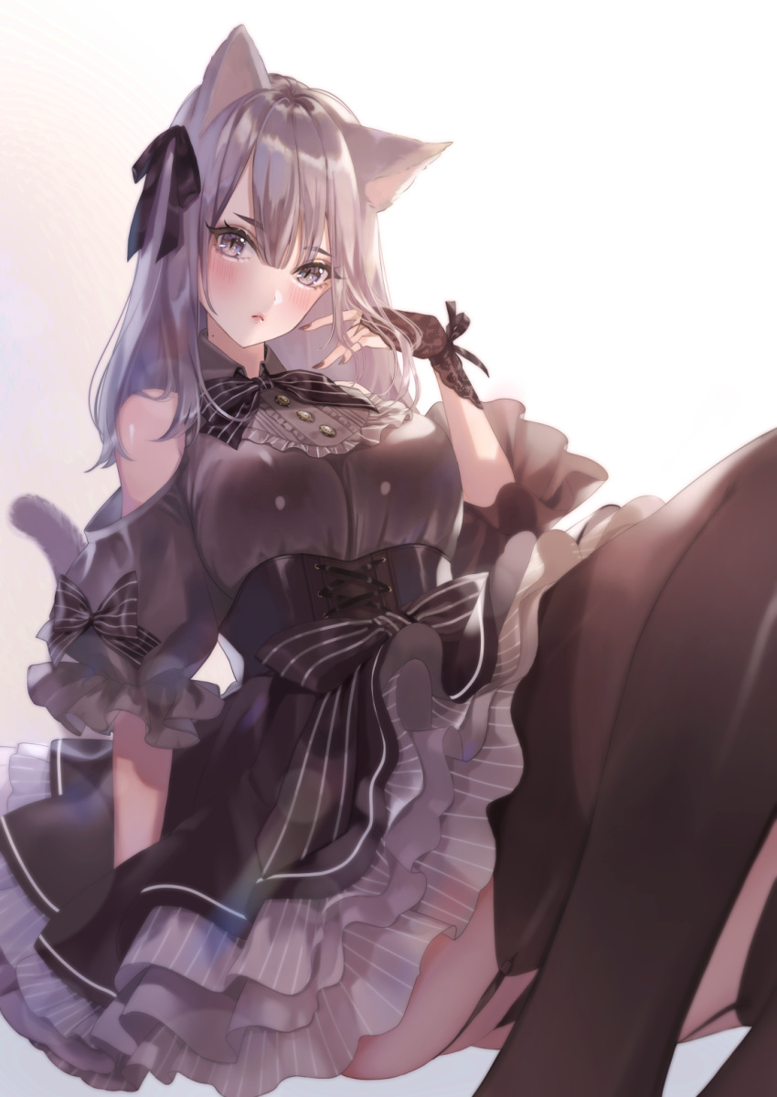 animal_ears dress magako pantsu stockings tail thighhighs