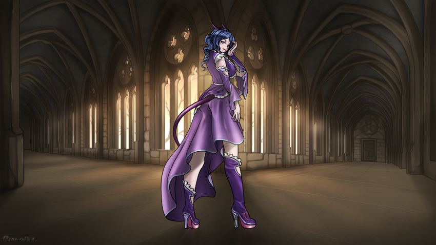 2018 butt_pose castle clothing demon dress eliana-asato fay female footwear high_heels humanoid jwp not_furry shoes solo