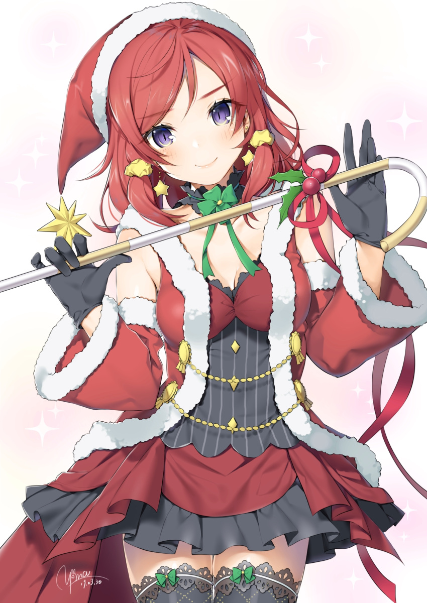 christmas love_live! nishikino_maki thighhighs yana_mori