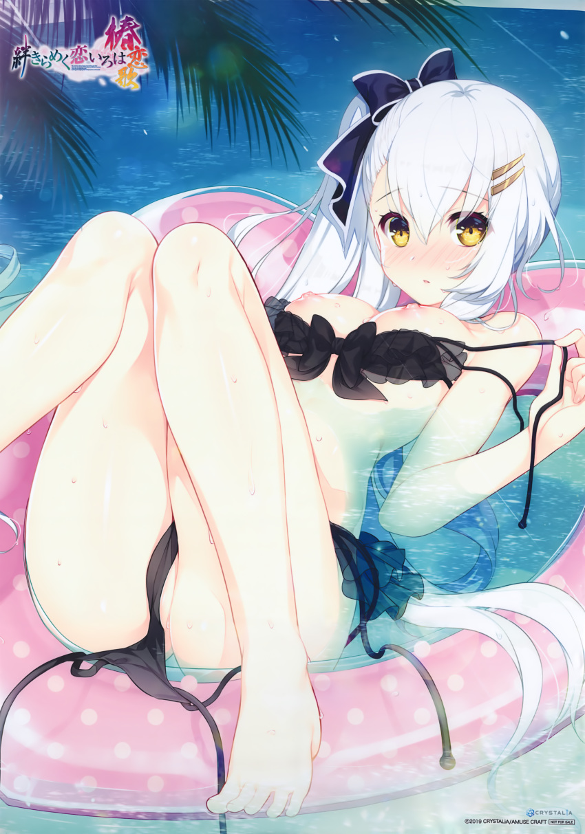 bikini breasts cameltoe crystalia feet kizuna_kirameku_koi_iroha kizuna_kirameku_koi_iroha_tsubaki_renka nipples panty_pull pero suzakuin_tsubaki swimsuits wet