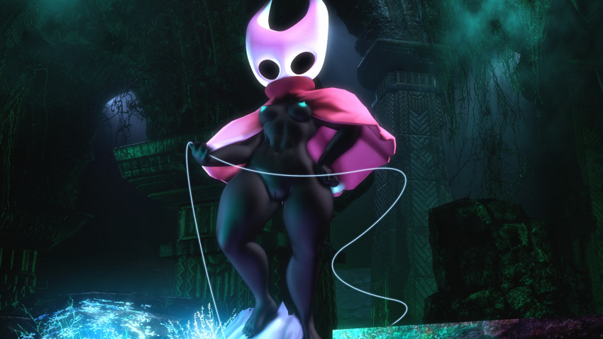 3d_(artwork) breasts digital_media_(artwork) female hi_res hollow_knight hornet_(hollow_knight) mammal nipples pervertguy341 pussy rope small_breasts source_filmmaker video_games