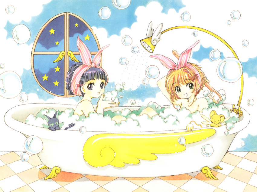 card_captor_sakura cardcaptor_sakura_illustrations_collection_3 clamp daidouji_tomoyo kinomoto_sakura possible_duplicate