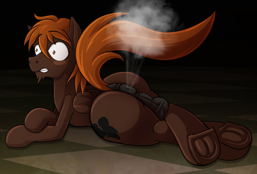 absurd_res anus butt calamity digital_media_(artwork) equid equine fart fart_fetish feral hi_res horse male mammal my_little_pony pony pterippus puffy_anus raised_tail simple_background solo xexus