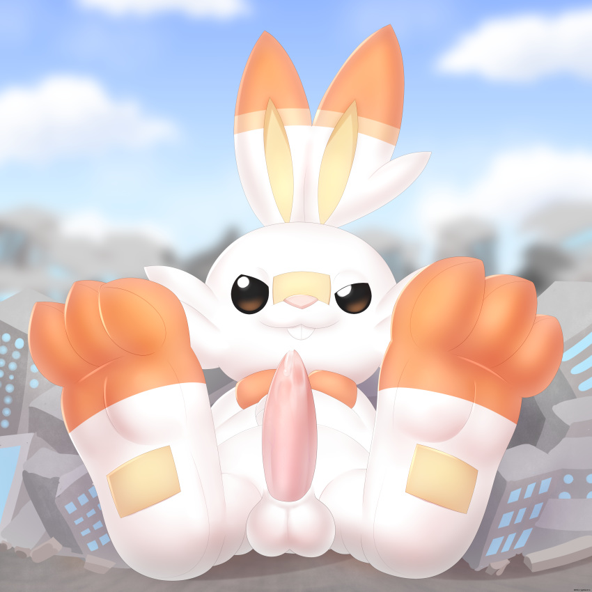 2019 absurd_res gobanire hi_res macro nintendo paws penis pok&eacute;mon pok&eacute;mon_(species) scorbunny video_games