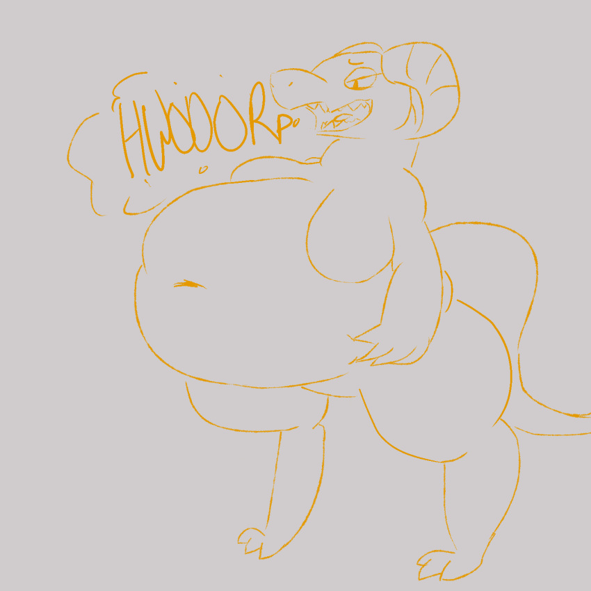 belly big_belly female hi_res horn hyper hyper_belly itsss-cereal_(artist) kobold overweight solo stuffing wide_hips