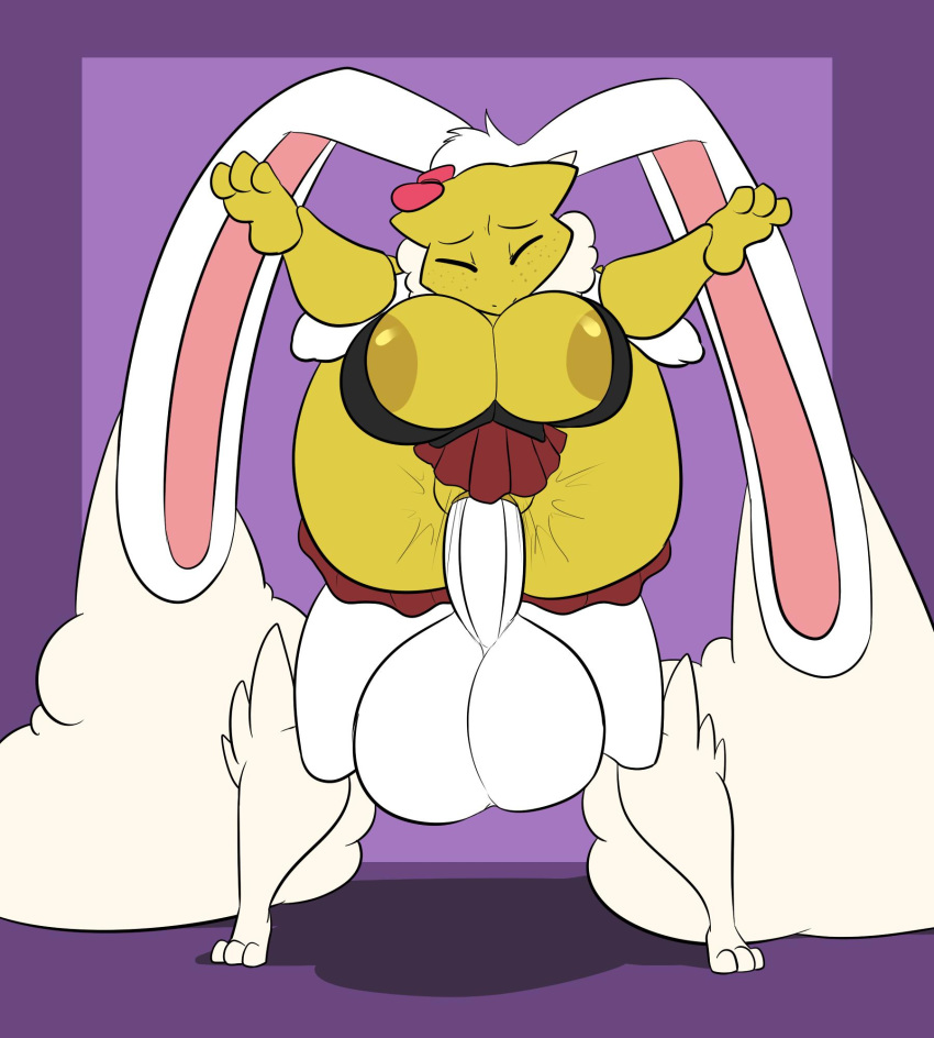 abra anthro balls big_balls big_breasts bow breasts cleavage clothed clothing duo erection eyes_closed female freckles fur hi_res huge_balls huge_breasts humanoid_penis hyper hyper_balls hyper_penis kaboozle lagomorph long_ears lopunny male male/female mammal nintendo nude penetration penis pok&eacute;mon pok&eacute;mon_(species) pussy sex simple_background skirt small_feet thick_thighs timothy_vladislaus vaginal video_games white_fur